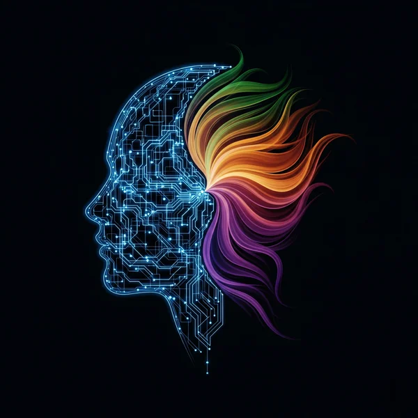 Imagen conceptual de EQ frente a CI en la mente humana para una prueba de EQ.