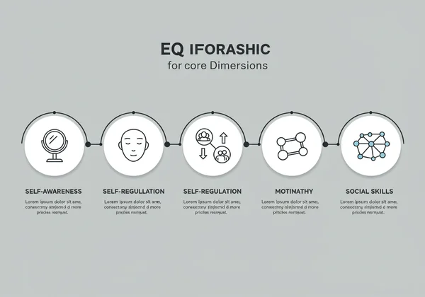 展示情商五个核心维度的信息图