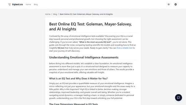 Best Online EQ Test: Goleman, Mayer-Salovey, and AI Insights