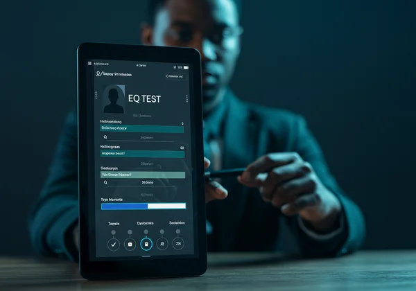 Leader taking a professional EQ test on a digital interface.